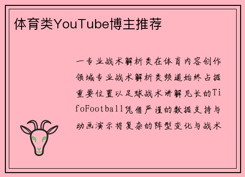 体育类YouTube博主推荐
